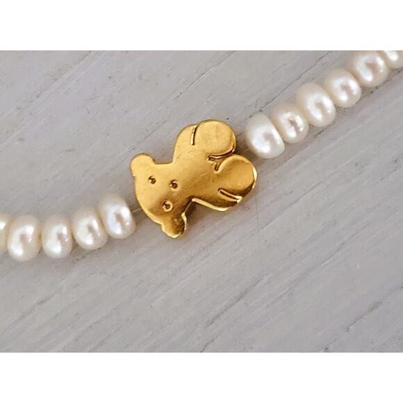 18K Gold Tous Sweet Dolls Pearls and Bear Motif Bracelet - Picture 2 of 5
